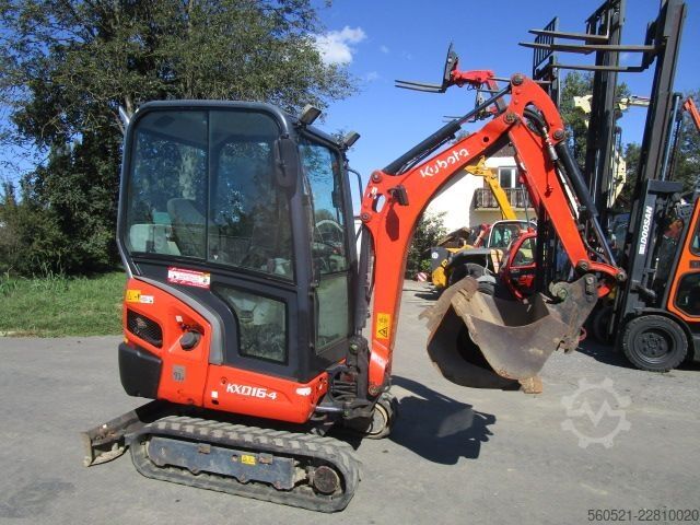 Minigraafmachine Kubota KX 016-4 mit hydraul. Schnellwechsler + 3 Löffel