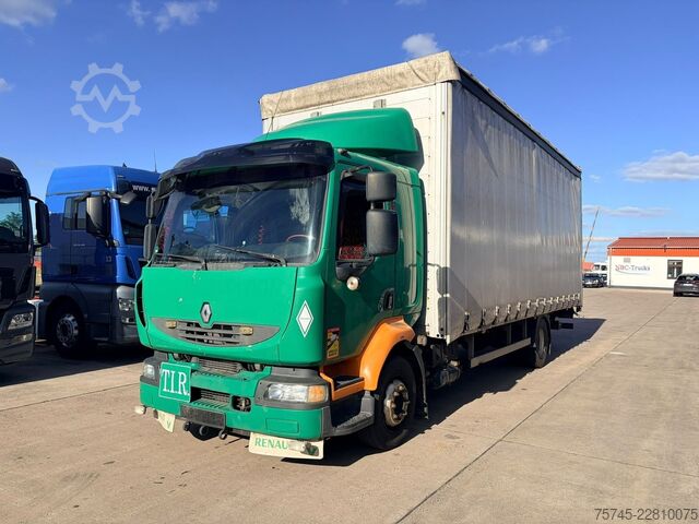 Plattewagen met zeil RENAULT MIDLUM 290 DXI / SCHLAFKABINE / EURO 5