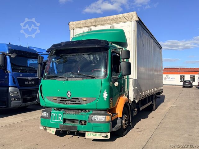 Plattewagen met zeil RENAULT MIDLUM 290 DXI / SCHLAFKABINE / EURO 5