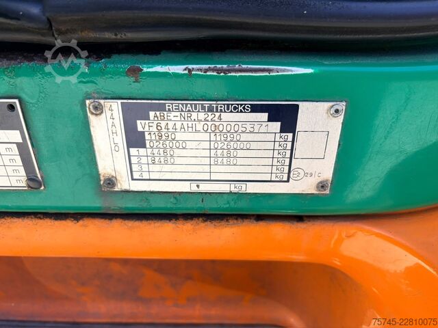 Plattewagen met zeil RENAULT MIDLUM 290 DXI / SCHLAFKABINE / EURO 5