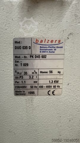 Vacuum pump Balzers Duo 035 D