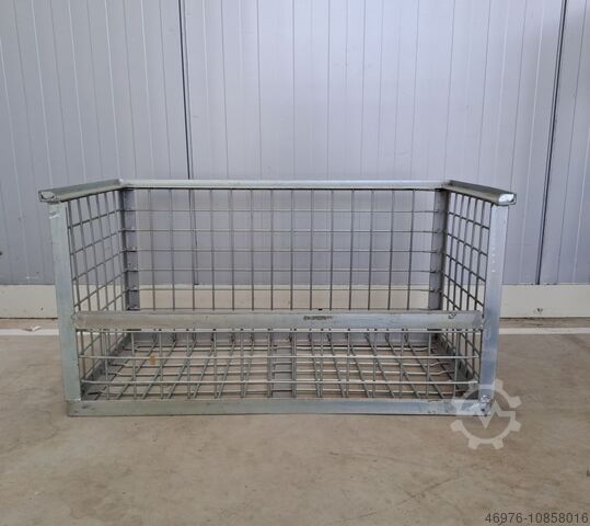 Wire mesh basket storage container metal box Gitterbox / 820x420x420mm / Stapelbar / verzinkt / Maschenweite: 54x54 mm