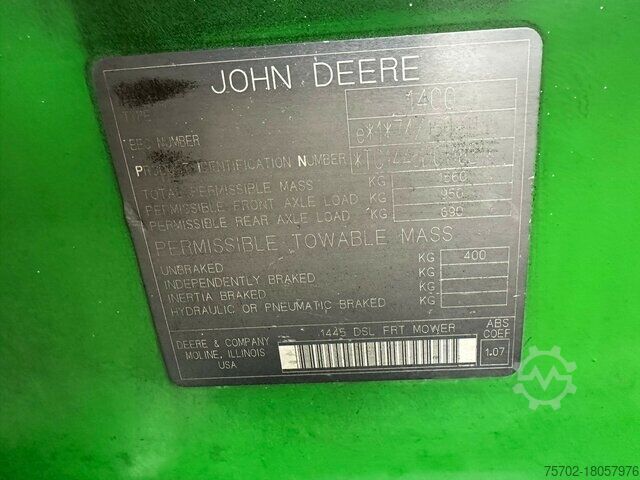 Mäher John-Deere F1445 Großflächenmäher Aufsitzmäher