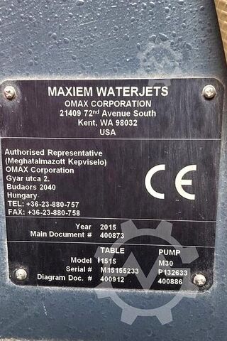Waterjet cutting machine OMAX MAXIEM 1515