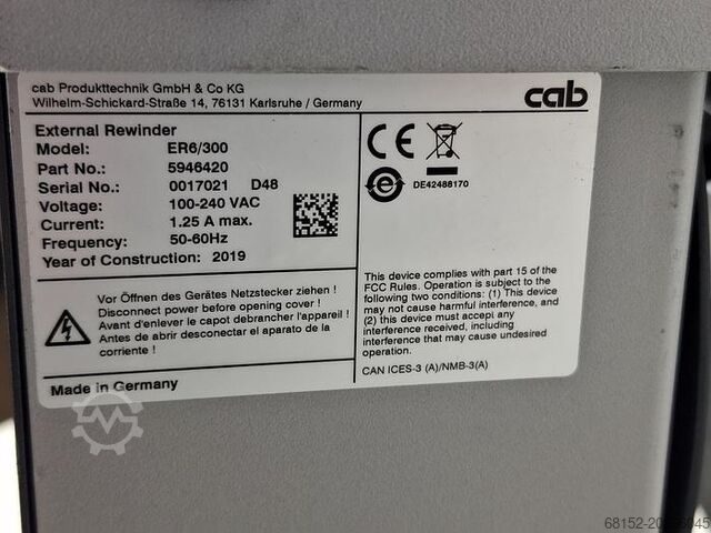 CAB ER6 Externe Opwikkelaar CAB ER6/300