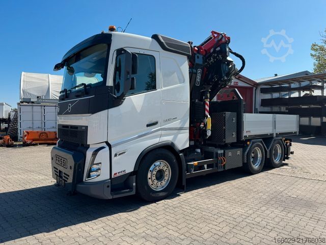 Lastbil med flak VOLVO FH500 6x4mit Fassi F545 2.27 JIB Winde sofort
