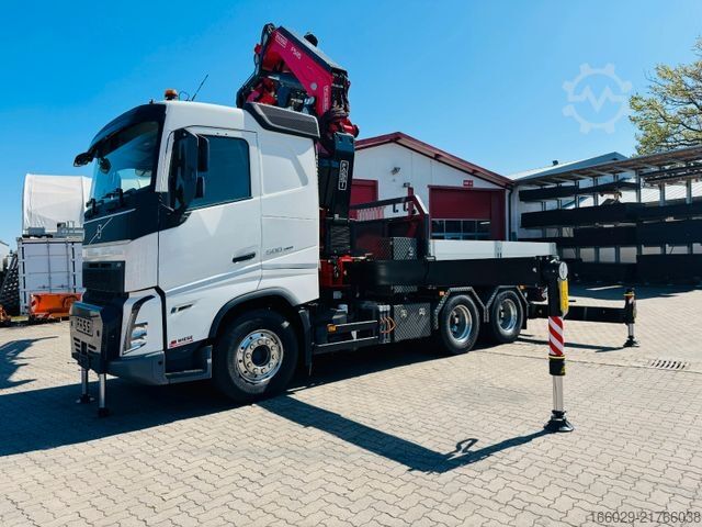 Lastbil med flak VOLVO FH500 6x4mit Fassi F545 2.27 JIB Winde sofort
