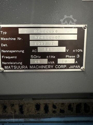 Centro di lavoro verticale Matsuura MC800VG
