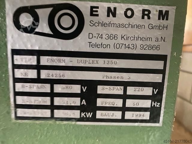 Levigatrice a nastro largo / macchina a velocità costante Kündig Enorm Duplex 1350