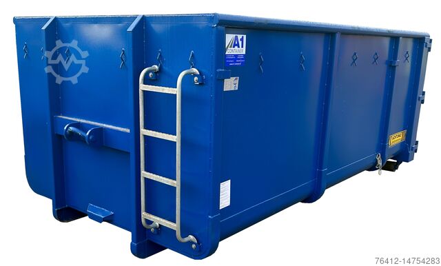 Skip container A1 Container Absetzmulde 7 m³ mit Klappe - NEUE DIN - Enzianblau - Absetzcontainer