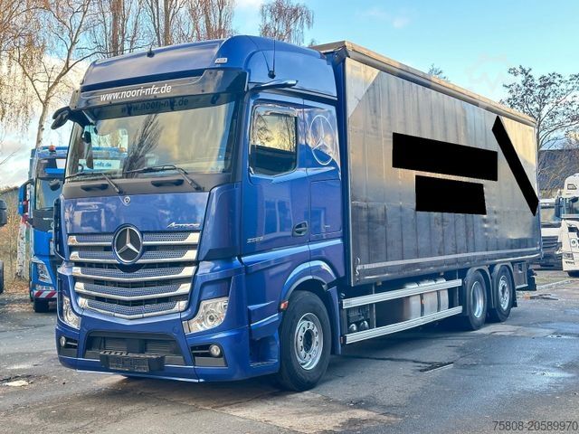 Plattewagen met zeil MERCEDES-BENZ Actros 2553 6x2 Plane ACC PPC Big Sapce Lenk Ret