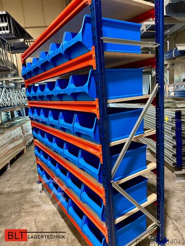 Raft de ridicare a raftului cu șuruburi Kommissionierwagen Regalwagen Rollwagen inkl. 36 x Sichtlagerkiste