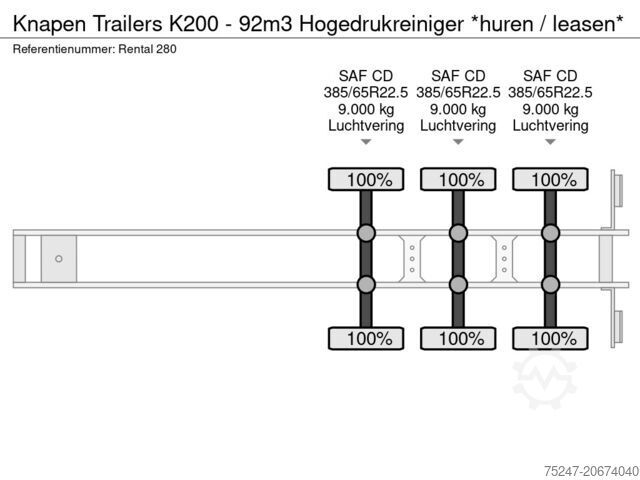 Vloer verplaatsen Knapen Trailers K200 - 92m3 Hogedrukreiniger *huren / leasen*