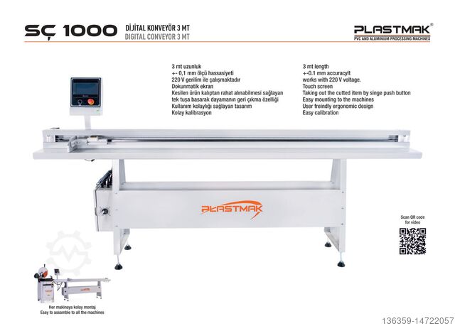 Digitální dopravník ( metr ) PLASTMAK PVC ALÜMİNYUM İŞLEME MAKİNALARI SÇ 1000