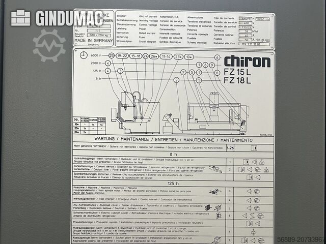 Centre d’usinage vertical CHIRON FZ 18 L