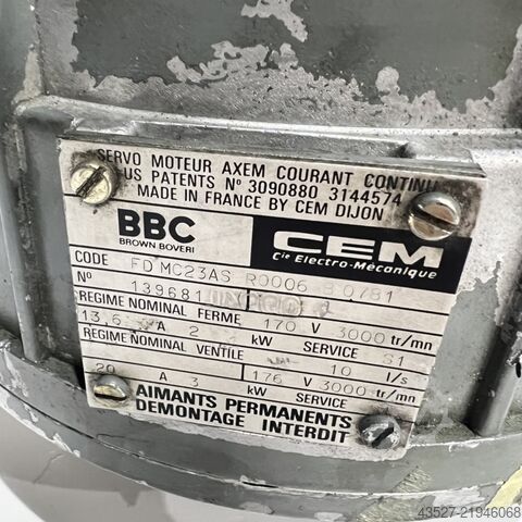 Moteur BBC BROWN BOVERI FD MC23AS R0006 B 0781