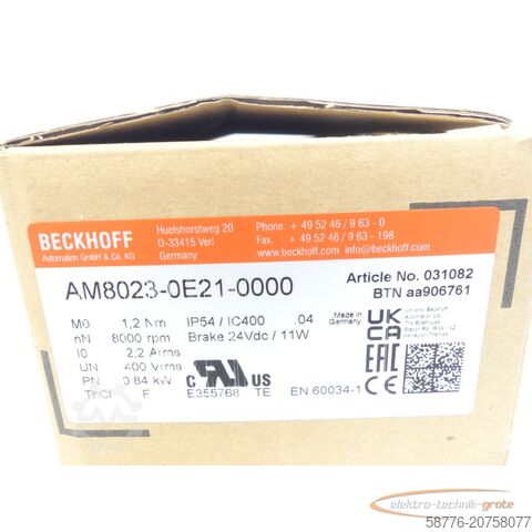 Beckhoff motor Beckhoff AM8023-0E21 ! -