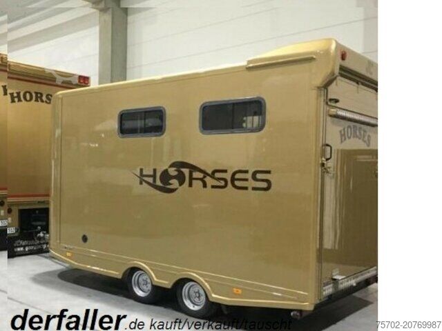 Reboque para gado Steinsberger 3-Pferdeanhänger mit Wohnung