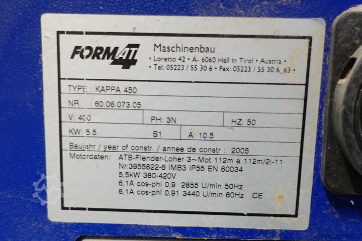 Sierras de tamaño Felder Format 4 Kappa 450