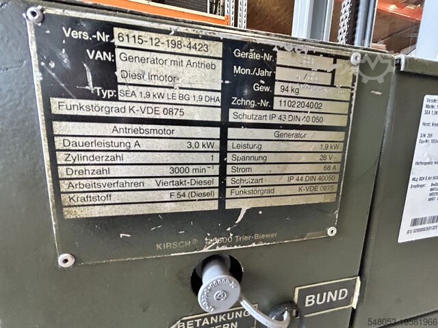 Dízel aggregátor 1 Posten Kirsch Dieselgeneratoren SEA 1,9 kW LE BG 1,9 DHA