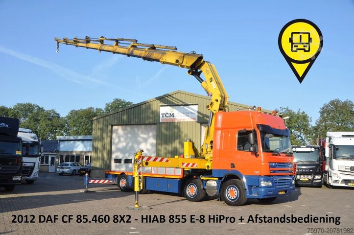 Vrachtwagen met kraan DAF CF 85.460 2012 EEV 8X2 HIAB 85Tm CRANE HANDGESC...