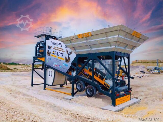  FABO Mobile Concrete Batching Plant 60 m3/h Mobile Concrete Batching Plant