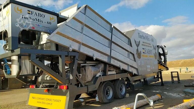  FABO Mobile Concrete Batching Plant 60 m3/h Mobile Concrete Batching Plant