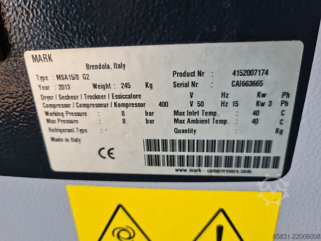 Compressore a vite Mark MSA 15