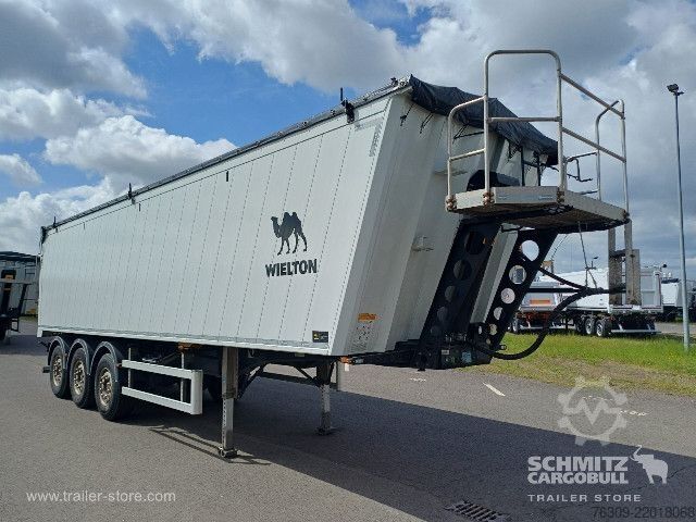 Semi-remorque benne Wielton Kipper Alukastenmulde 51m³