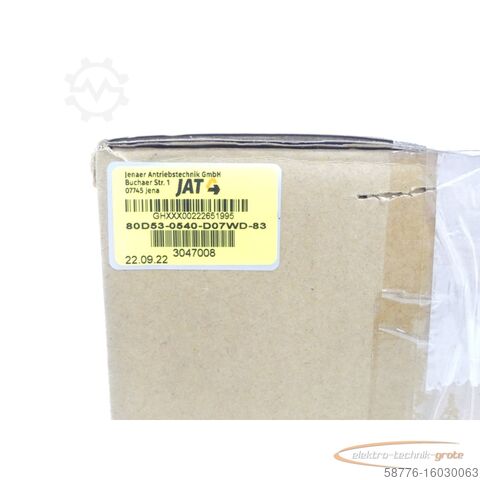 Besturingsunit  JAT 80D53-0540-D07WD-83 ECOSPEED ohne Drehgeber SN:GHXXX00222651995 - ungeb.! -