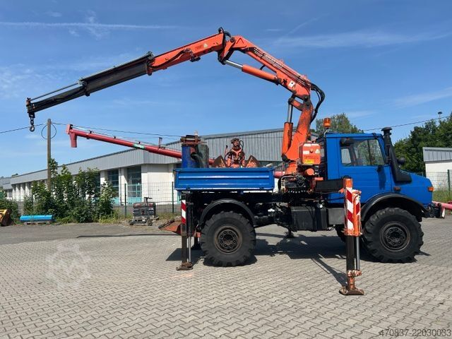 Φορτηγό με επίπεδη καρότσα UNIMOG U 1650 / Atlas 130.1 / Greifer / Winde