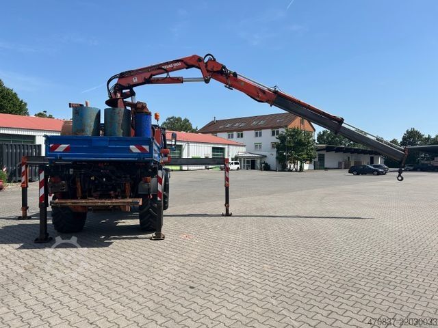 Φορτηγό με επίπεδη καρότσα UNIMOG U 1650 / Atlas 130.1 / Greifer / Winde