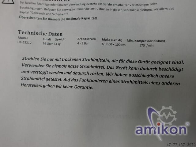 Mobile sandblasting unit DUO - 74 liters Datona SKU DT-55212