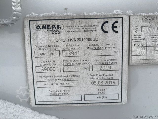 Silo yarı römork FELDBINDER O.ME.P.S Silo Auflieger 39 m³ 3 Achs