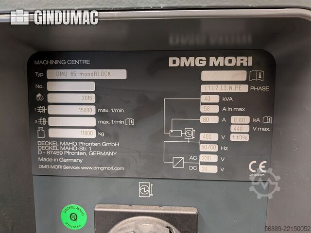 DMG MORI DMU 65 monoBLOCK DMG MORI DMU 65 monoBLOCK