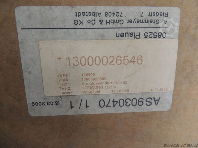 Fuso de esferas Steinmeyer 15MM 13:78 966/11 00000