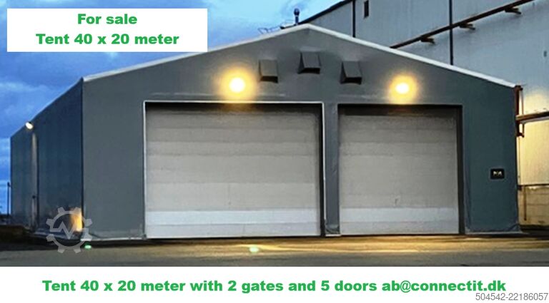 Halbouw HallGruppen Zelthalle 40 x 20 meter 6-9 meter height