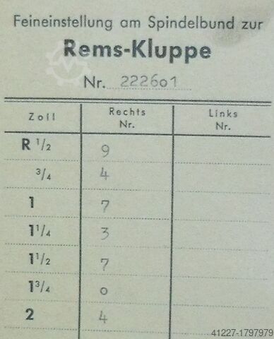 Gevindskærehoved med Strehler-bakker REMS 1/2"-2" Zoll