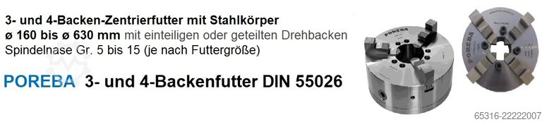 Driedelig klauwplaat / Afdraaischijf POREBA Futter/Planscheibe