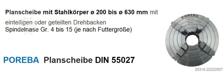 Driedelig klauwplaat / Afdraaischijf POREBA Futter/Planscheibe