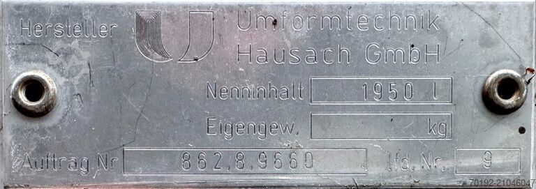 1950 liter container gemaakt van V2A Umformtechnik Hausach (UCON) 9301