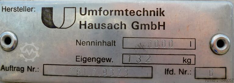 1000 liter container gemaakt van V4A Umformtechnik Hausach (UCON) 9289