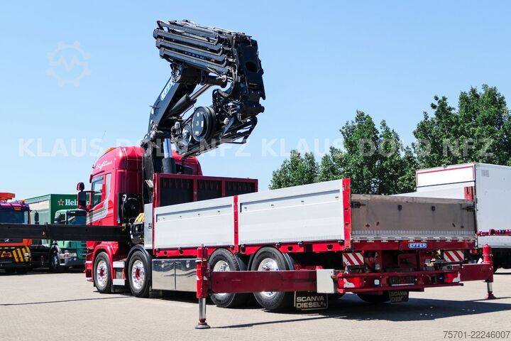 Autocarro con cassone fisso SCANIA R 490 Pritsche Kran Effer Funk Lift-/Lenkachse