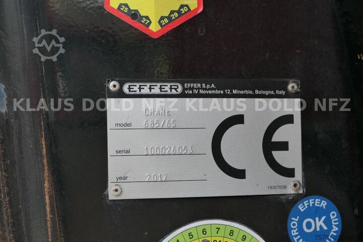 Autocarro con cassone fisso SCANIA R 490 Pritsche Kran Effer Funk Lift-/Lenkachse