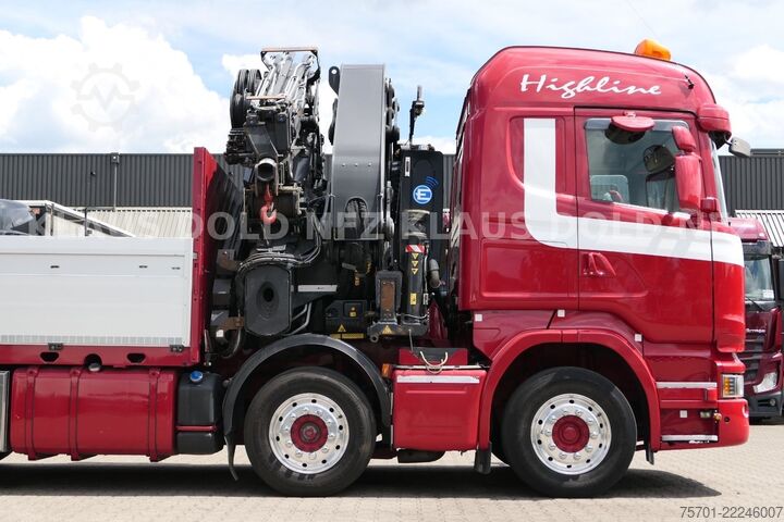 Autocarro con cassone fisso SCANIA R 490 Pritsche Kran Effer Funk Lift-/Lenkachse