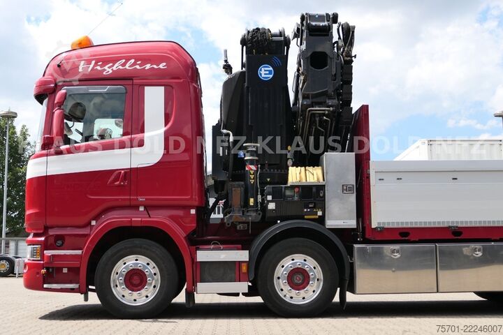 Autocarro con cassone fisso SCANIA R 490 Pritsche Kran Effer Funk Lift-/Lenkachse