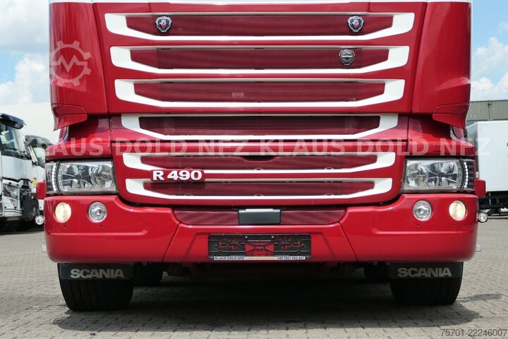 Autocarro con cassone fisso SCANIA R 490 Pritsche Kran Effer Funk Lift-/Lenkachse