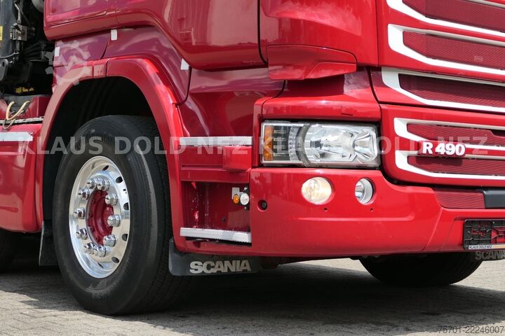 Autocarro con cassone fisso SCANIA R 490 Pritsche Kran Effer Funk Lift-/Lenkachse