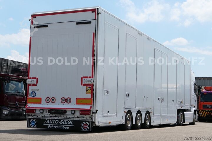 Biltransport lastbil SCANIA R450 Autotransporter Komplettzug Kässbohrer