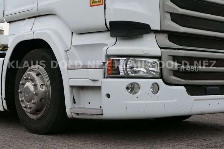 Biltransport lastbil SCANIA R450 Autotransporter Komplettzug Kässbohrer